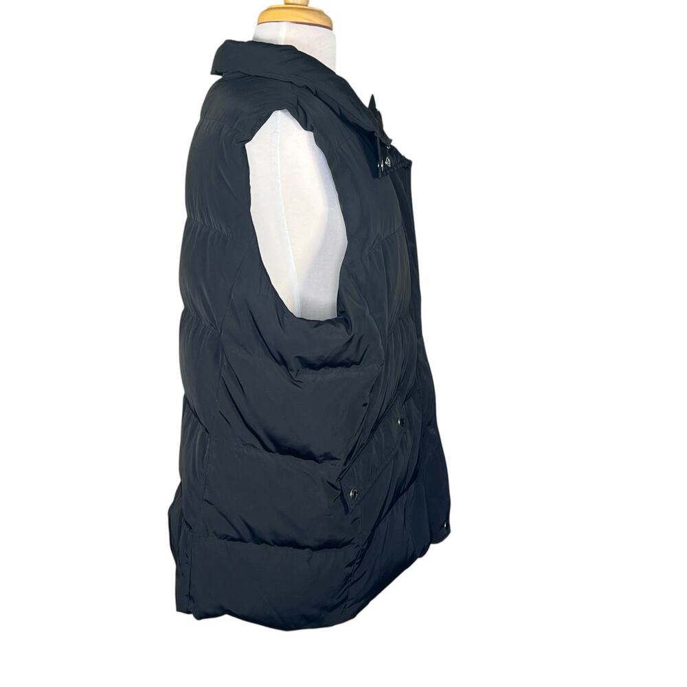 Talbots Women’s Black Down-Filled Puffer Vest w/Removable Hood Size 2X EUC - Picture 7 of 12